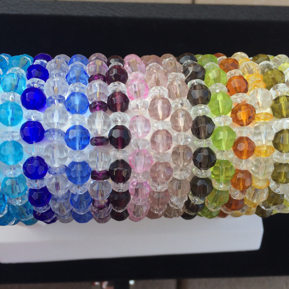 Choice of Glass Faceted Stretch Bracelet
