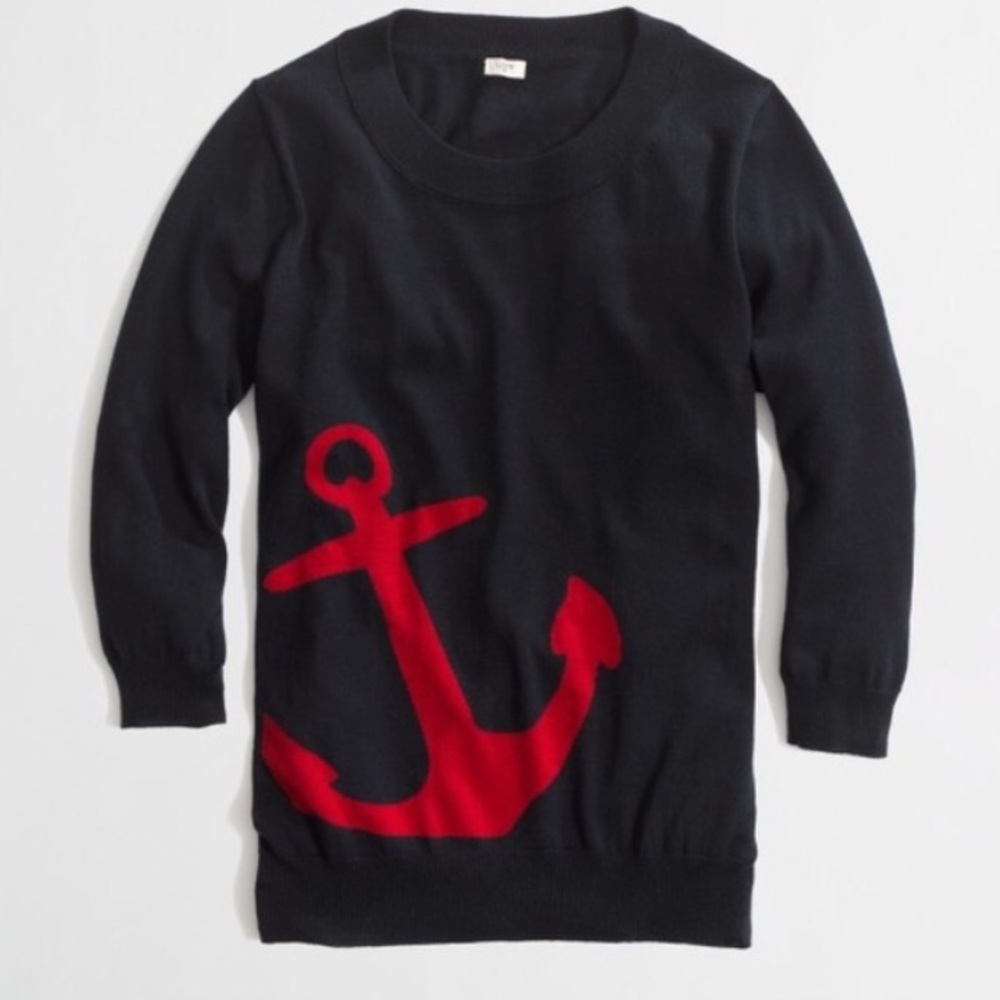 J. Crew anchor intarsia charley sweater