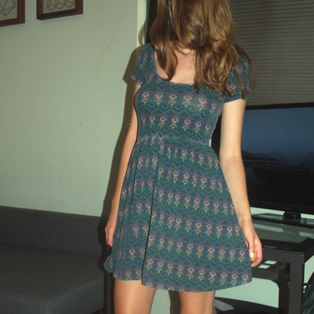 Multicolored Scoop-Neck Dress