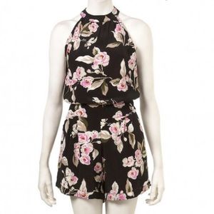 Motel  Rocks ASOS Nasty Gal Black Floral Romper S