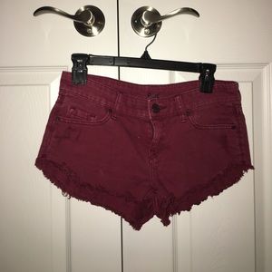 BDG Maroon denim shorts
