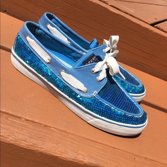 Sperry Shoes Blue Sequin Sperry Top Sider Boat Shoes Poshmark