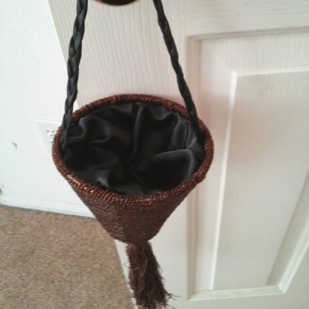 Vintage 30's-40's Beaded Purse Cute Cone Shape