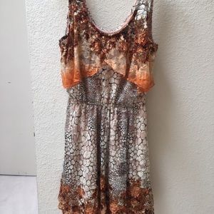Autumnal Floral Lace Dress