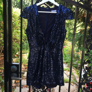 TOBI Navy Blue Sequin Romper in Size M