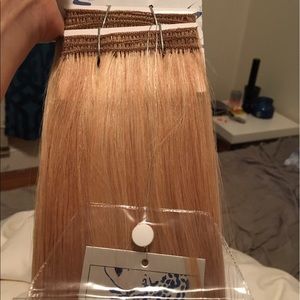 100% human hair extensions. Blonde highlighted