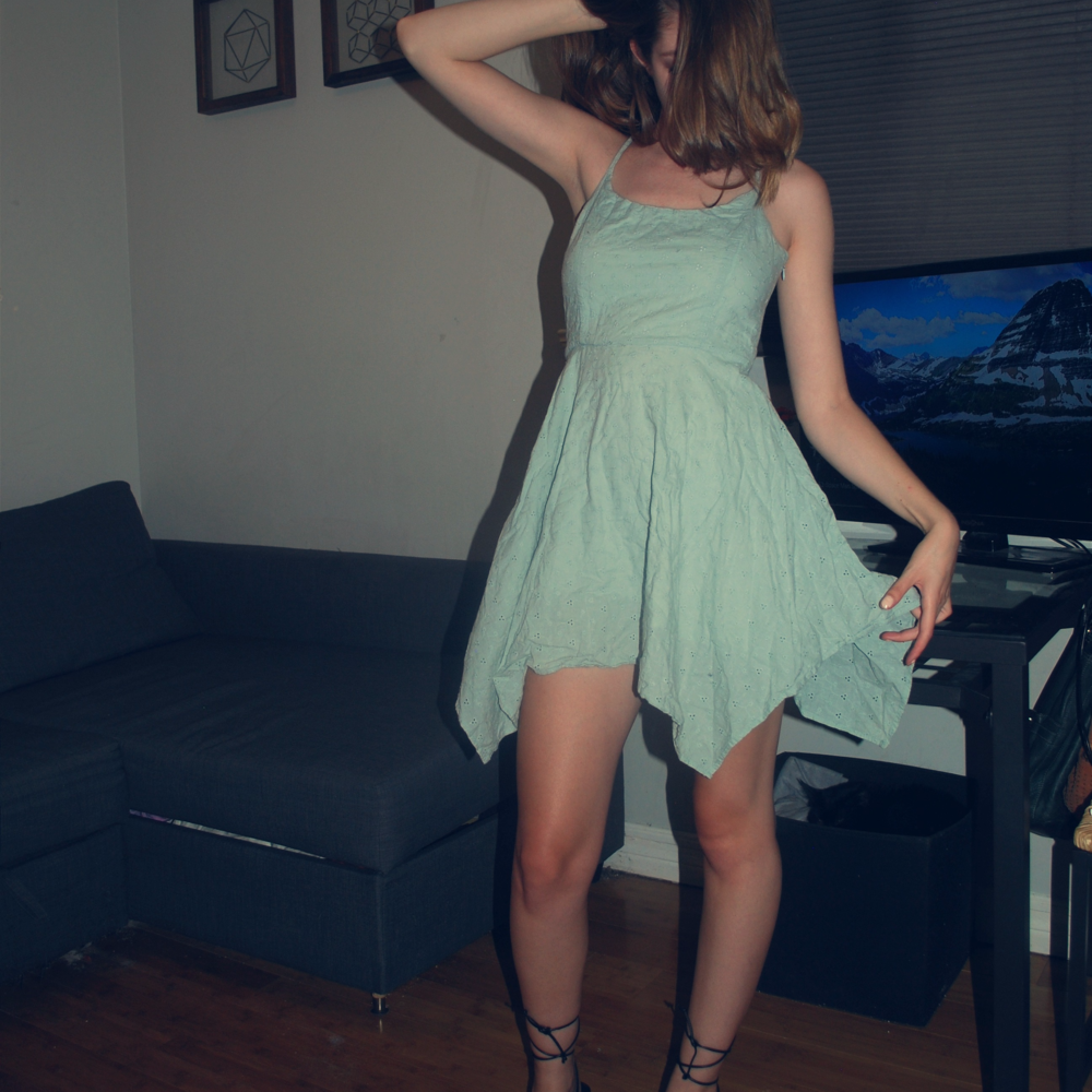 Lucca Couture Pastel Blue Feathered Dress