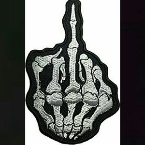 🔪Middle Finger Skeleton Iron On Patch🔪