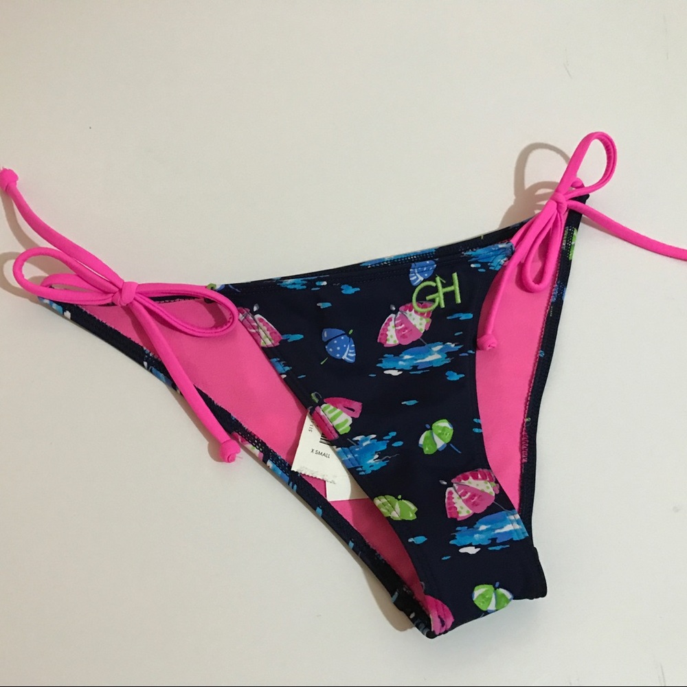 NTW Gilly Hicks Navy Print Bikini Bottom