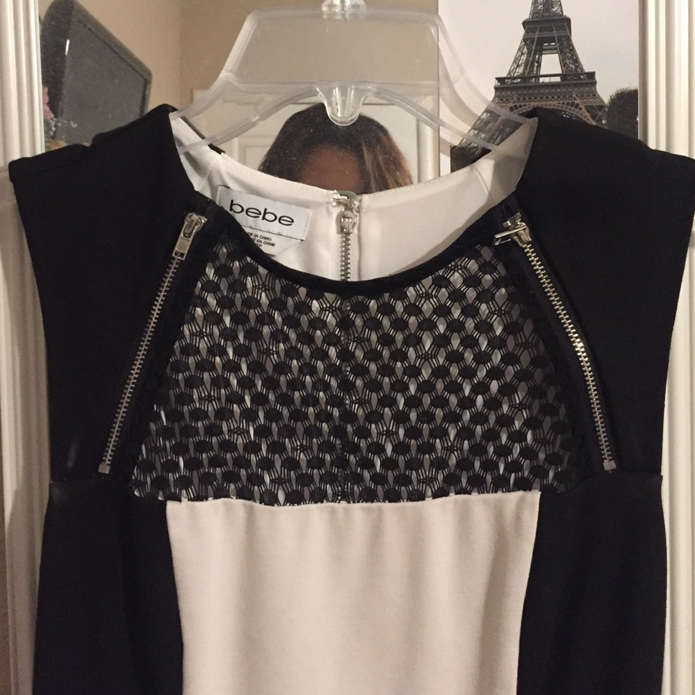 Bebe black and white dress