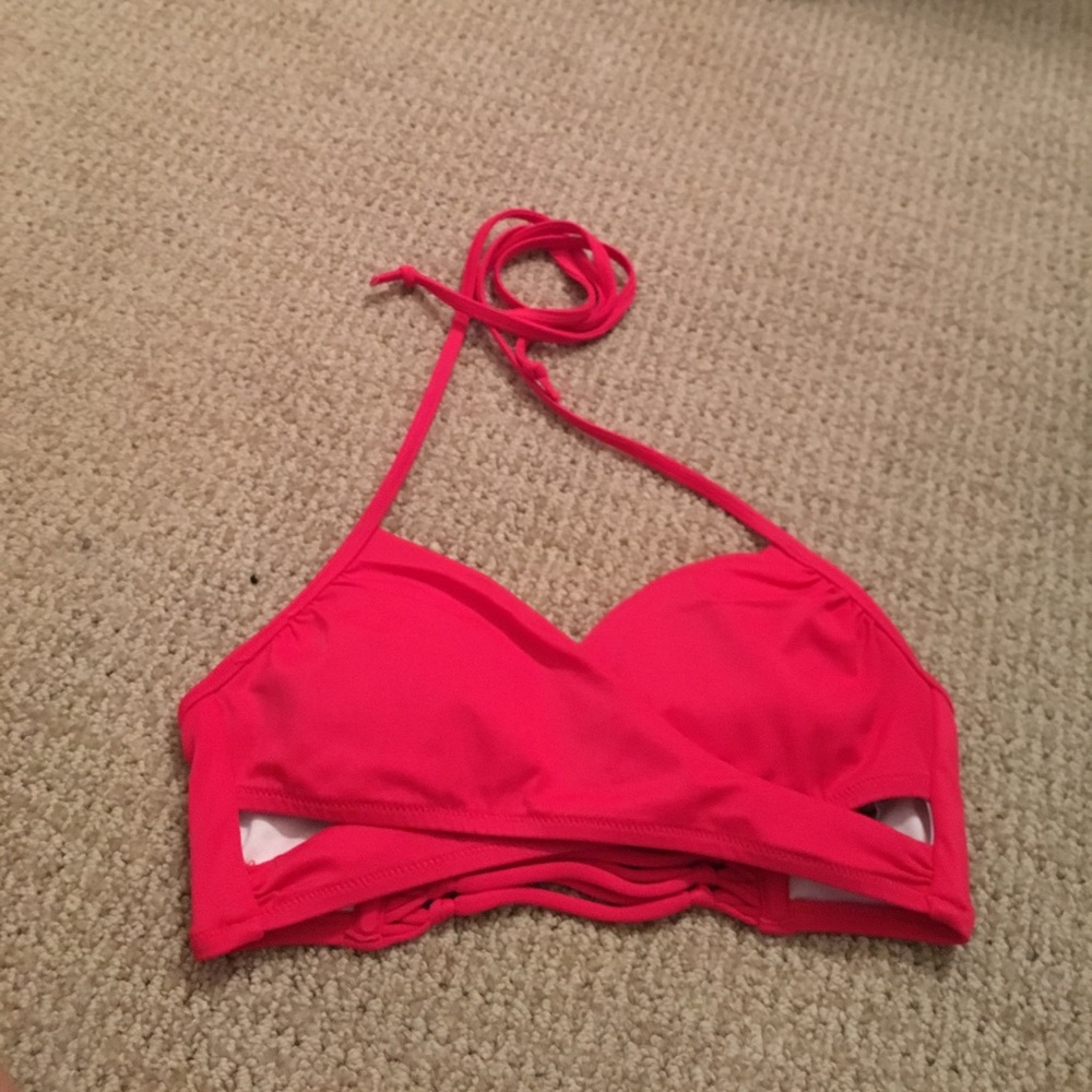 Red wrap around bikini top