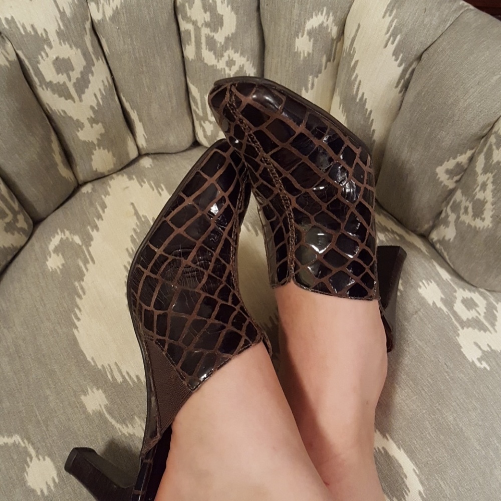 Diego di Lucca Croco Patent Leather Mule