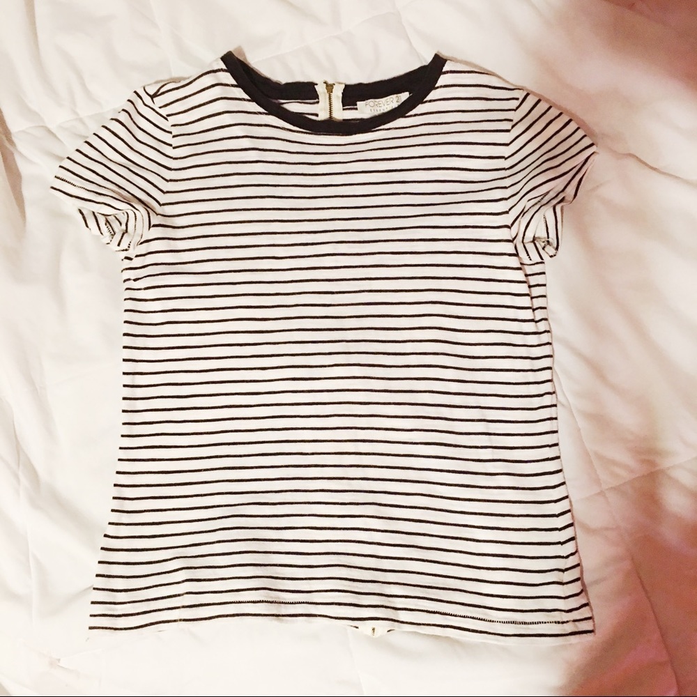 Striped Zip-Up Tee