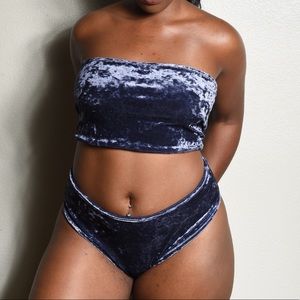 Crush Velvet Deep Periwinkle Kini