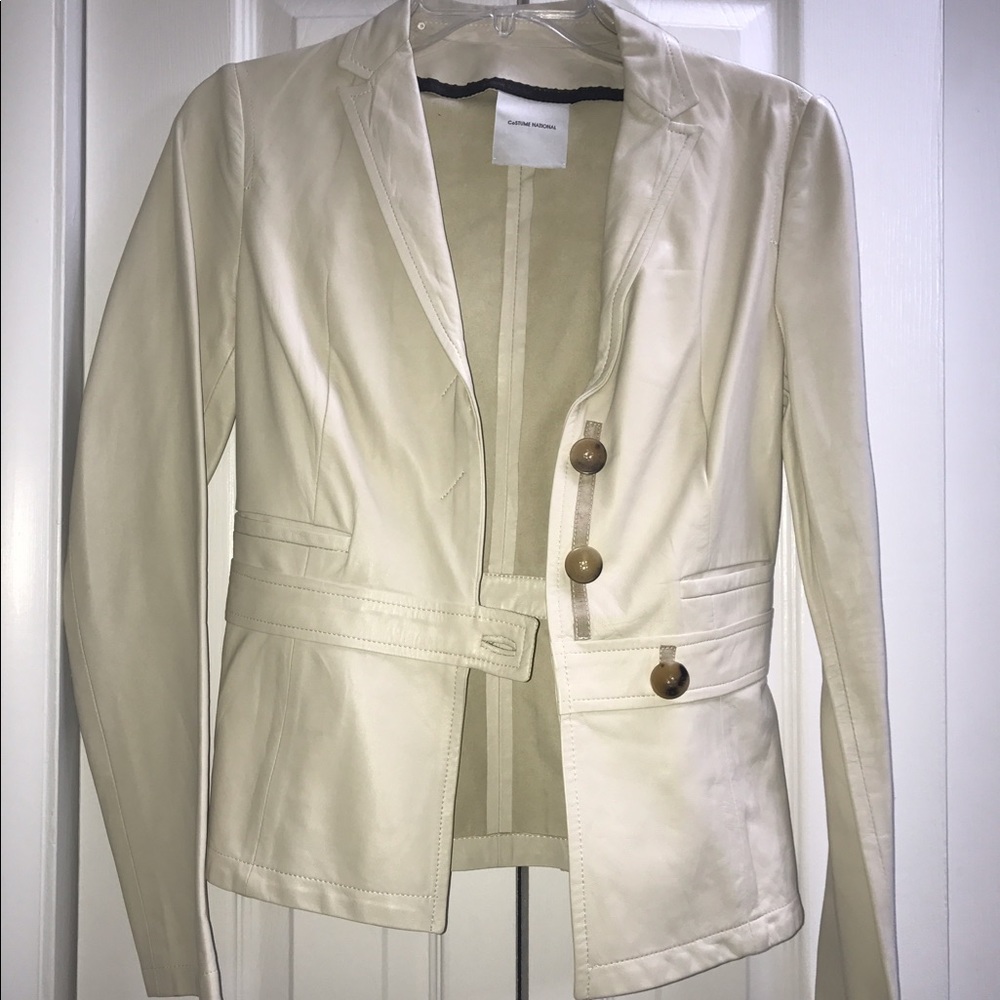 Costume National cream leather blazer