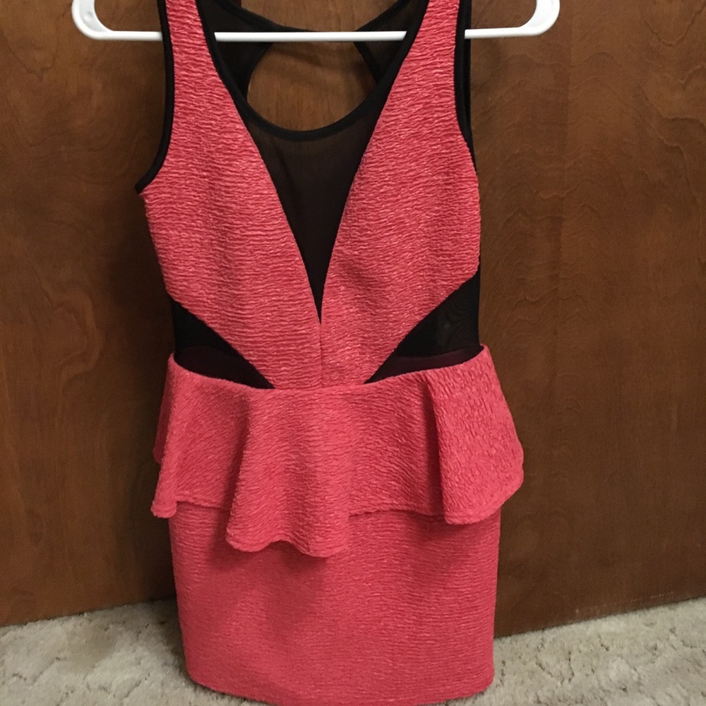 Coral Peplum dress