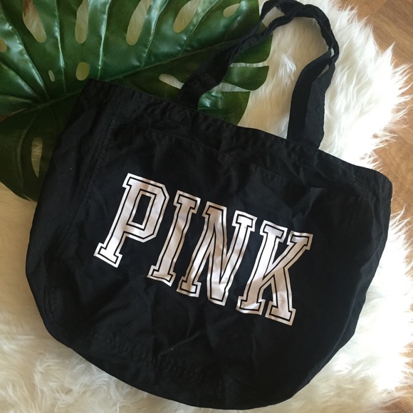 PINK Victoria's Secret Handbags - VS PINK Zip up snap close Tote Bag logo #108