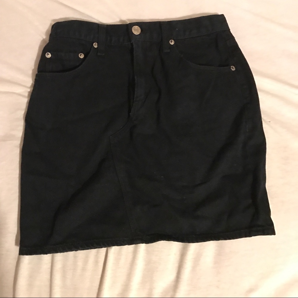 rag & bone black denim skirt