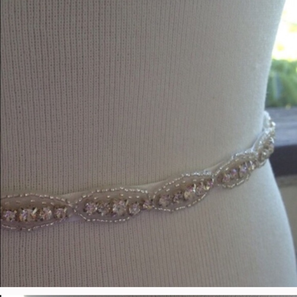 Rhinestone bridal sash 18" trim 108" ribbon