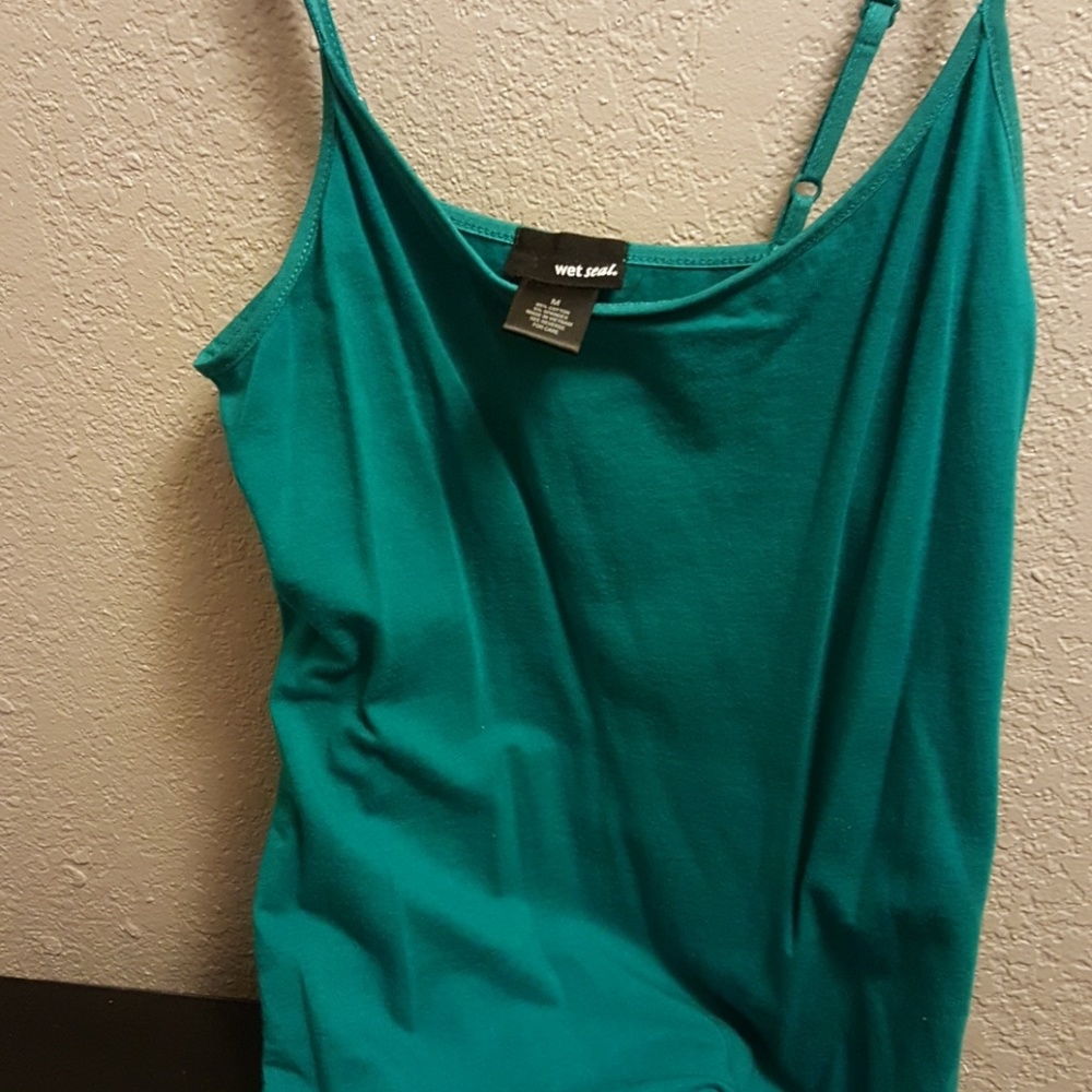 Green shell spaghetti strap shirt