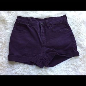 Purple high waisted shorts