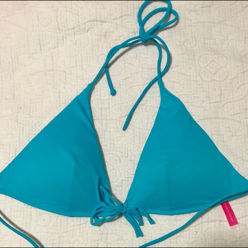 Victoria's Secret tie bikini top in light blue