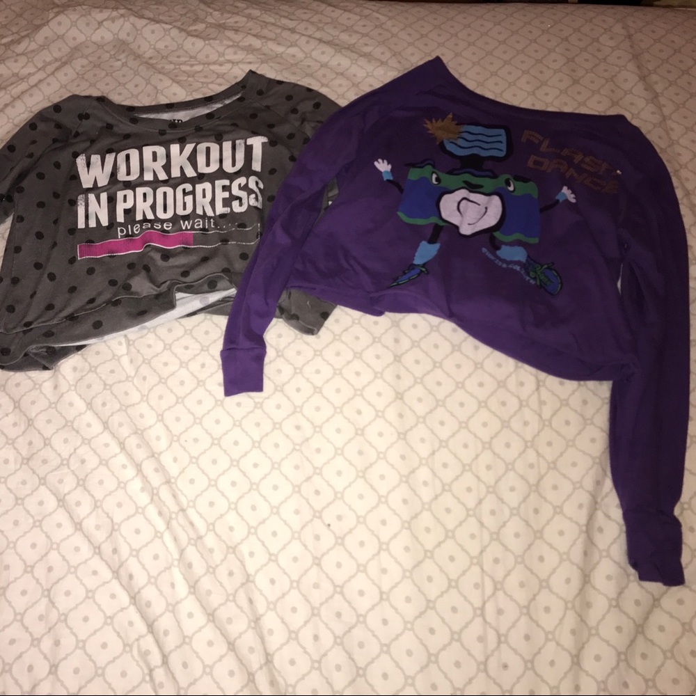2 Light-weight long-sleeved crop-tops