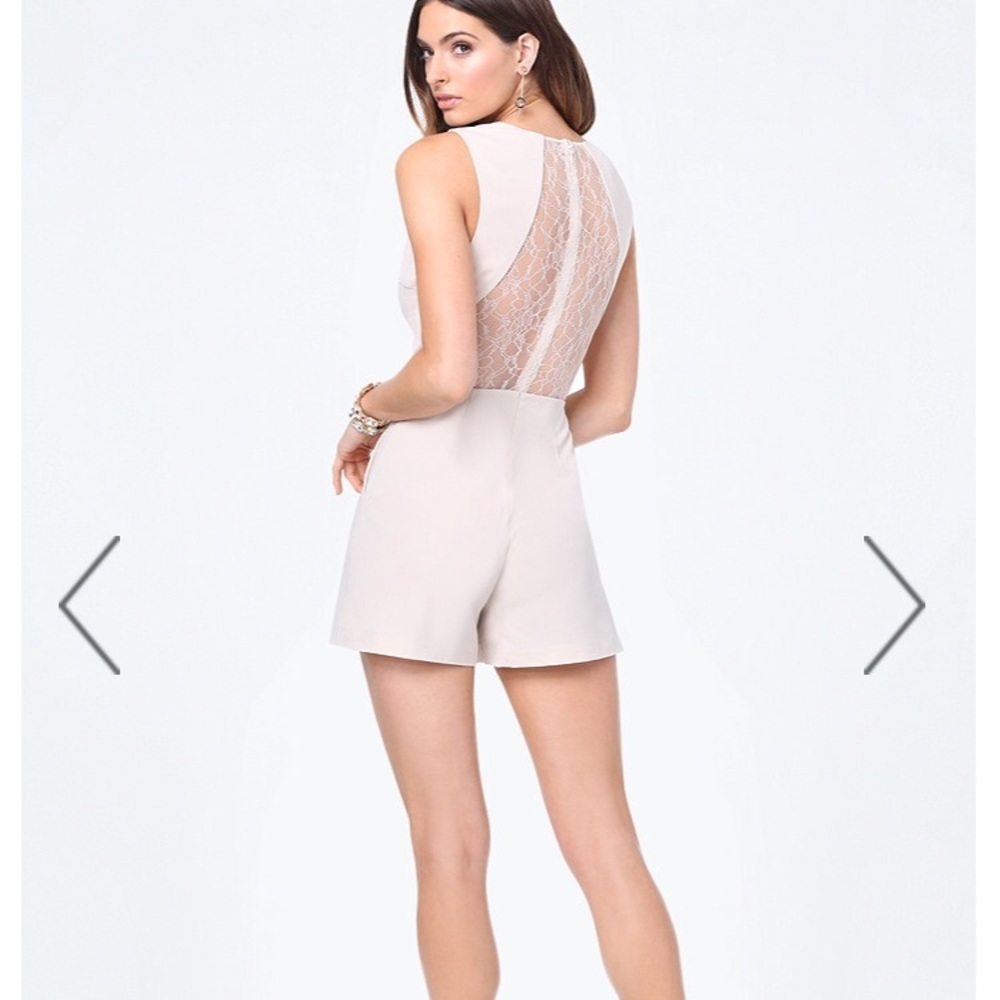 Bebe lace back romper