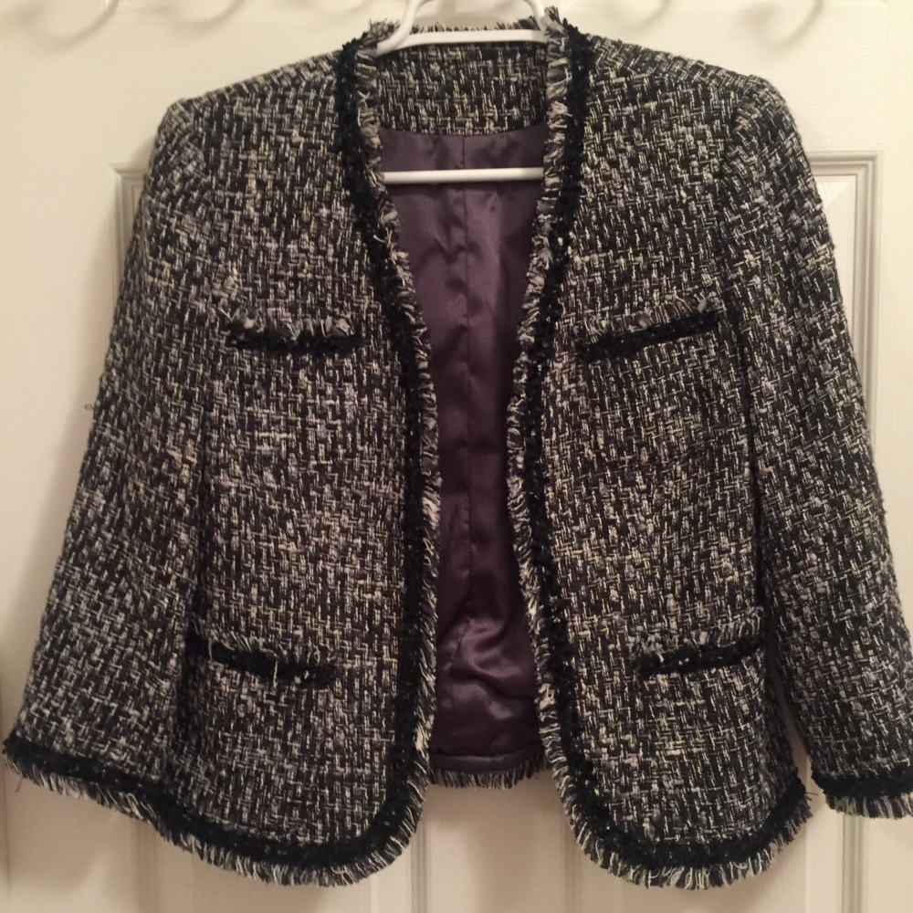 Black and White Tweed Jacket