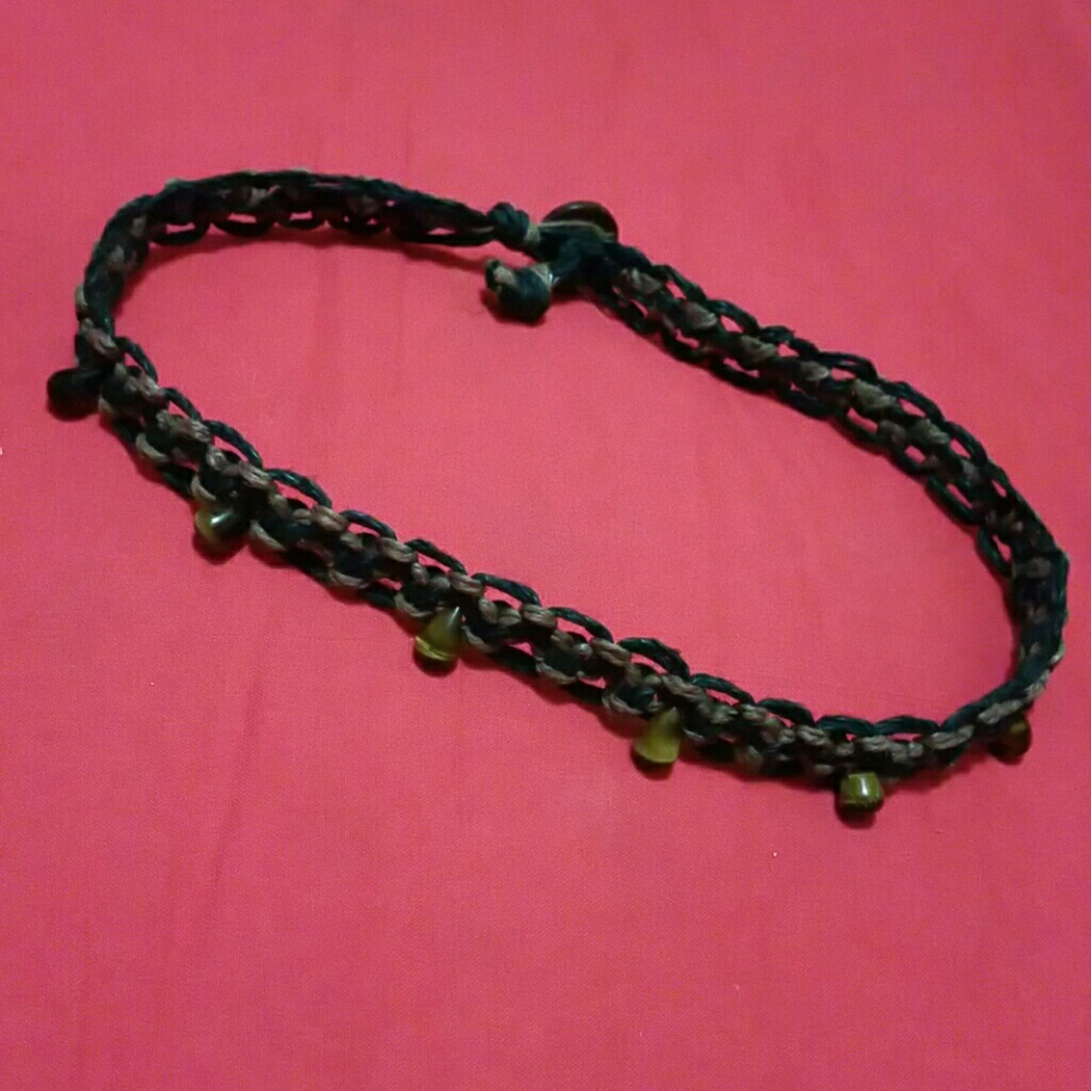 TIGERSEYE tear drop lacy chevron choker