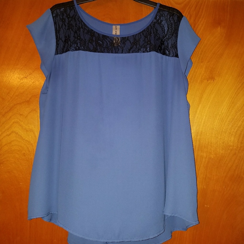 Pure Energy Violet Hi-Lo top, sz 2X