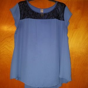 Pure Energy Violet Hi-Lo top, sz 2X
