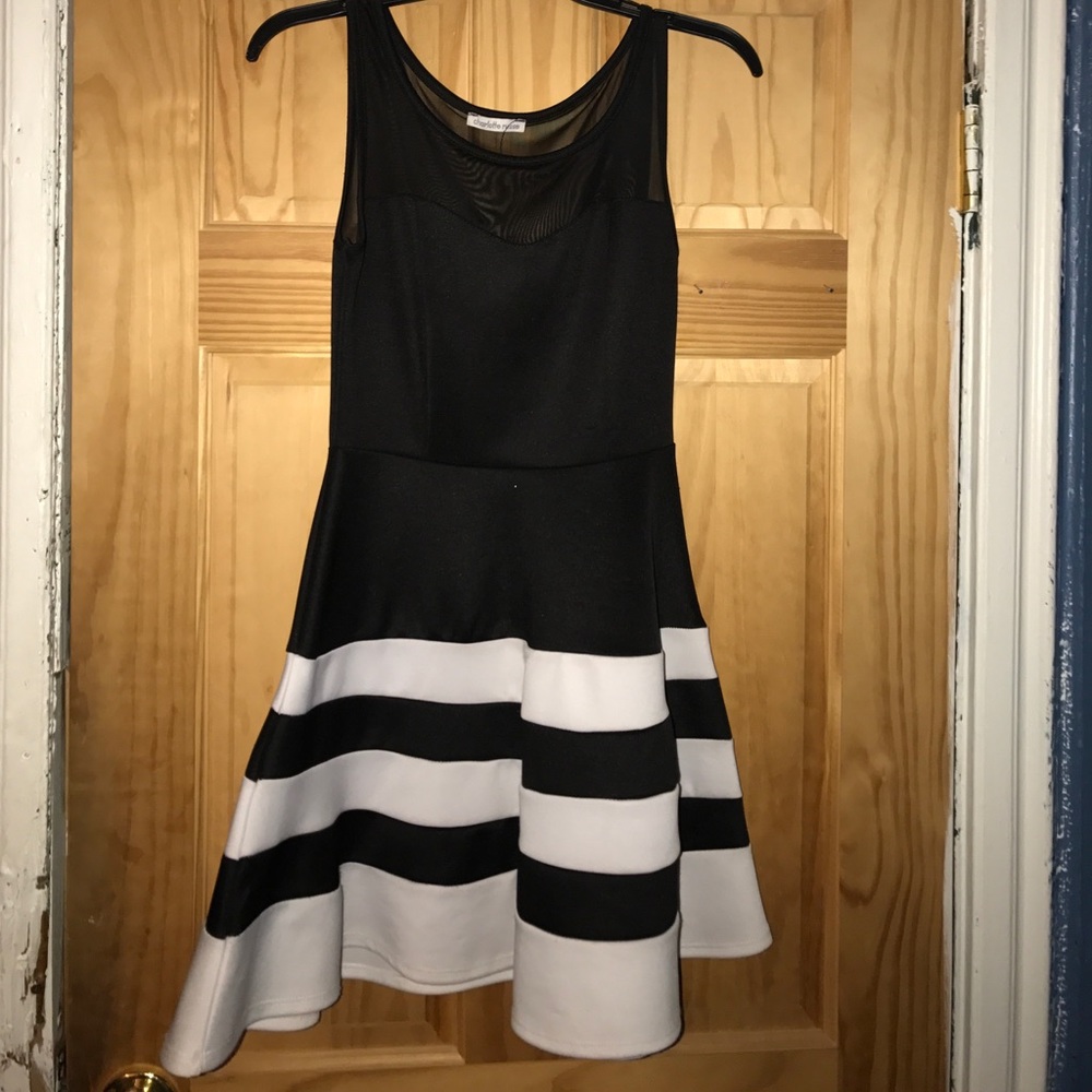 Striped Skater Cocktail Dress