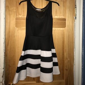 Striped Skater Cocktail Dress