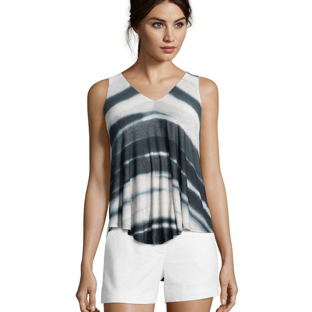 Wyatt women’s dark grey and white tie-dye tank top