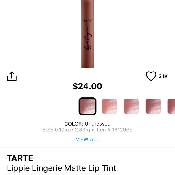 Tarte Lip Tint in color Undressed - Picture 2 of 2