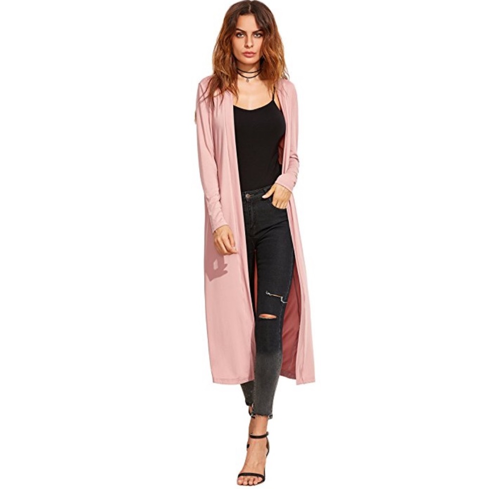 Blush pink duster