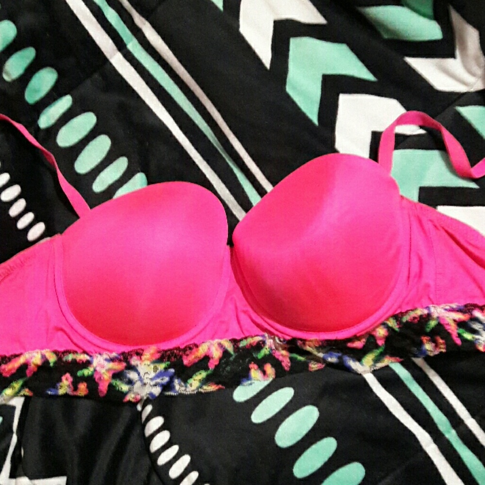 Hot Pink Lace Bra