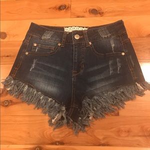 Cut off denim shorts
