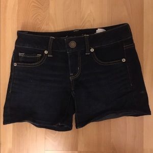 Midi denim shorts