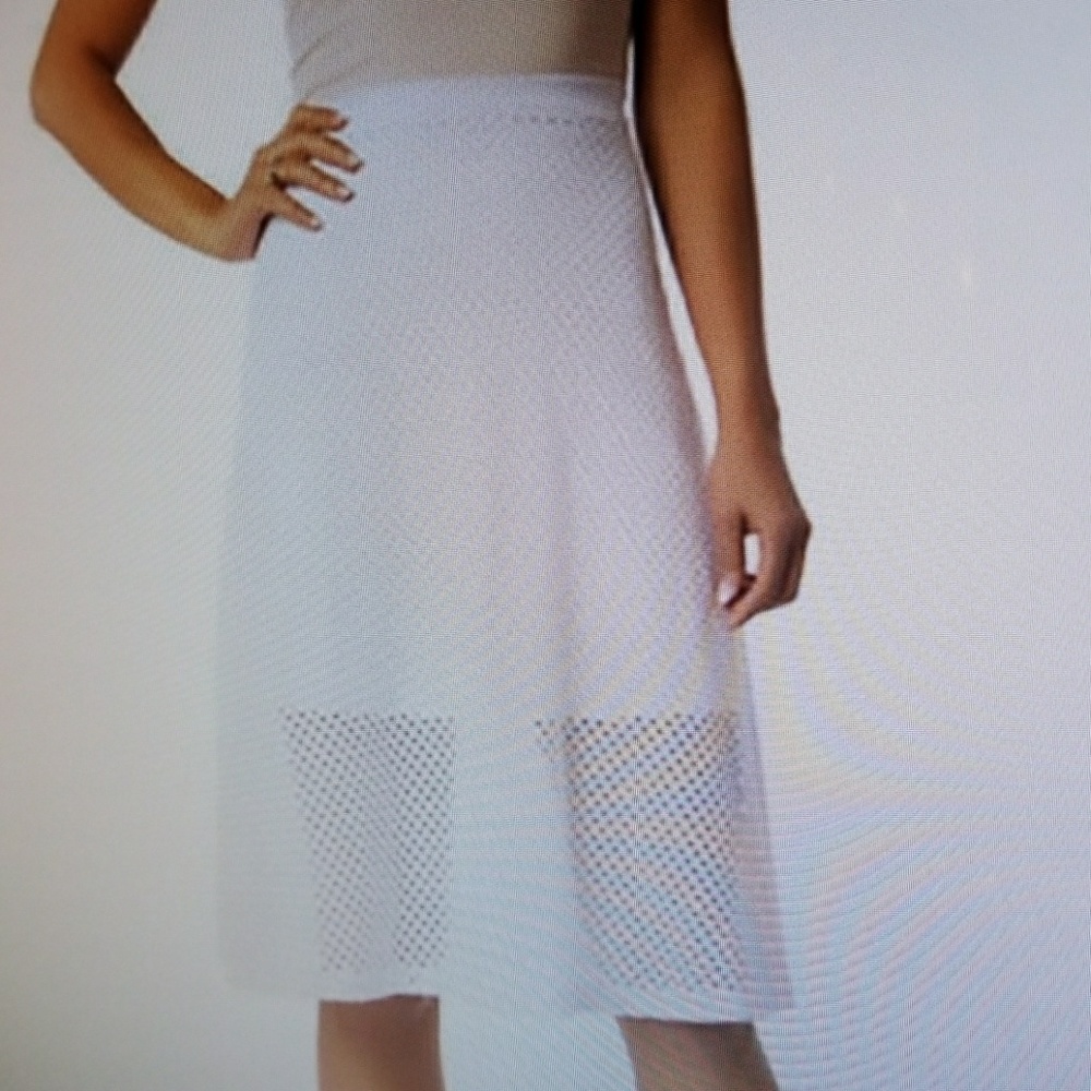 NWT White Eyelet Knee-length A-line Skirt
