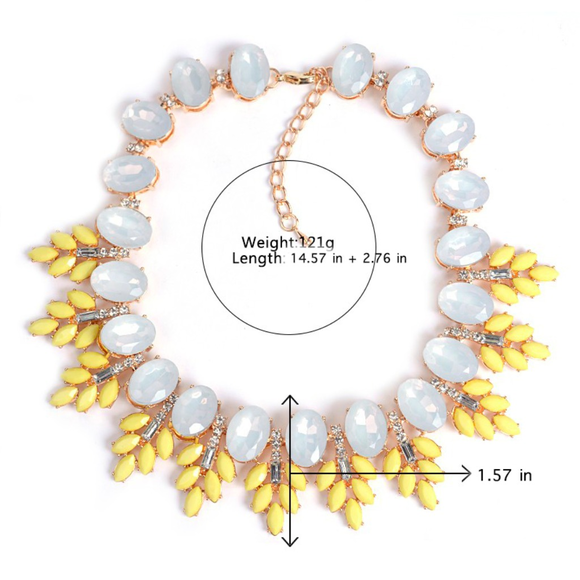 Last 1! Green Leaves Chunky Statement Necklace - Picture 5 of 5