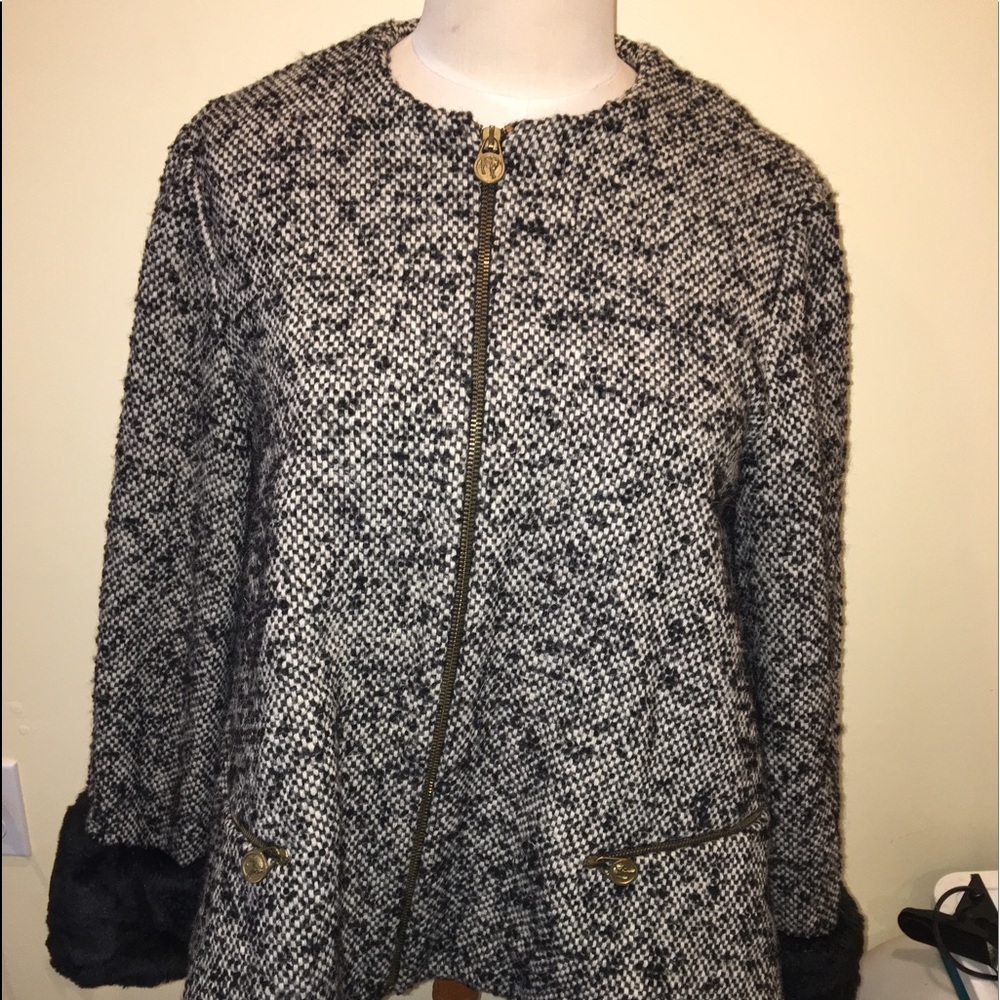 Gianni Versace Versus Wool Faux Fur Cuff Jacket