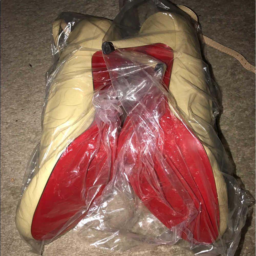 Tan-Red Bottom Heels! - Picture 2 of 2