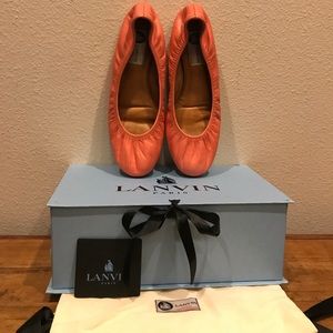 Lanvin pink leather flats size 39 runs small