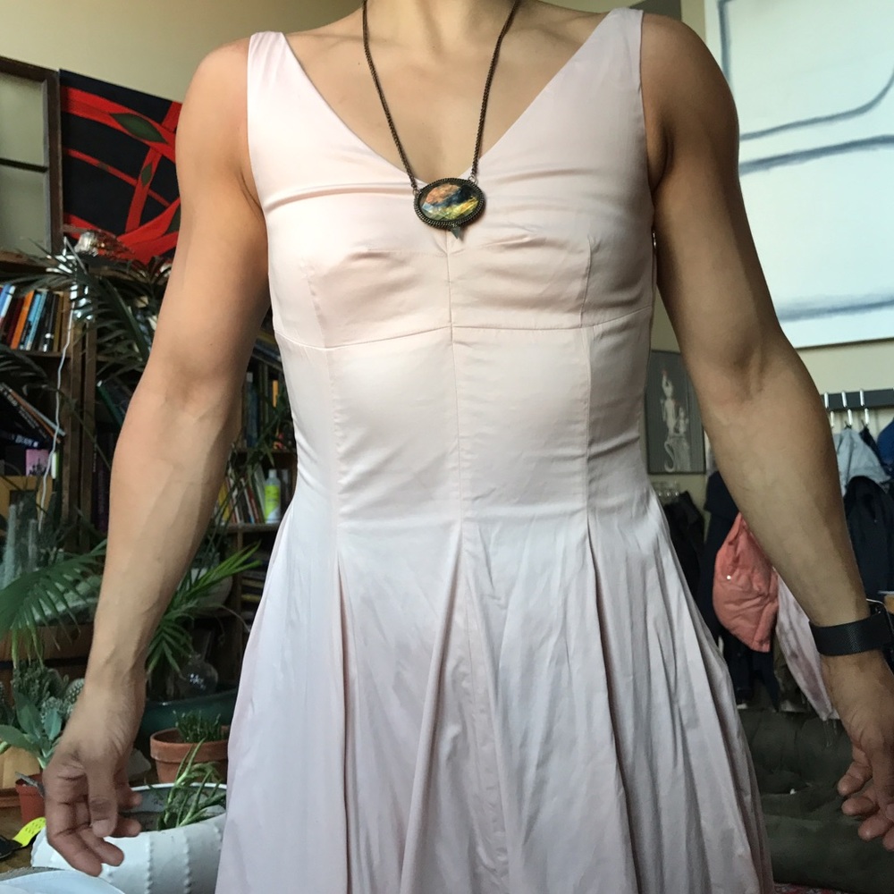 NWOT rochas 100% cotton A-line dress fitted bodice - Picture 3 of 8