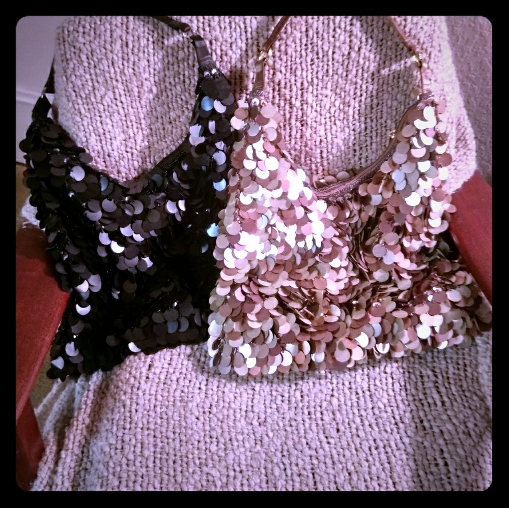 beaded bags w/large disc flapper style sequins