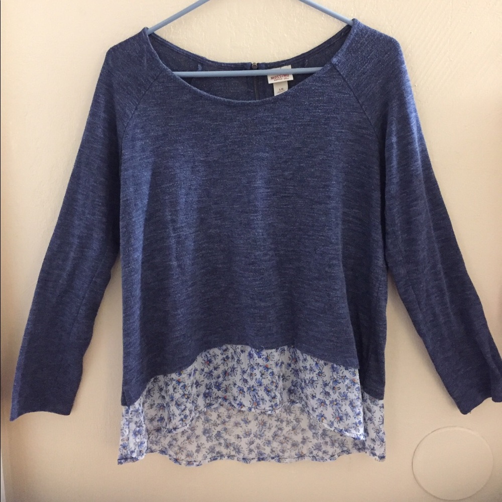 Floral trim long sleeve