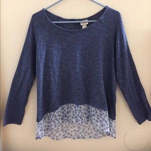 Floral trim long sleeve