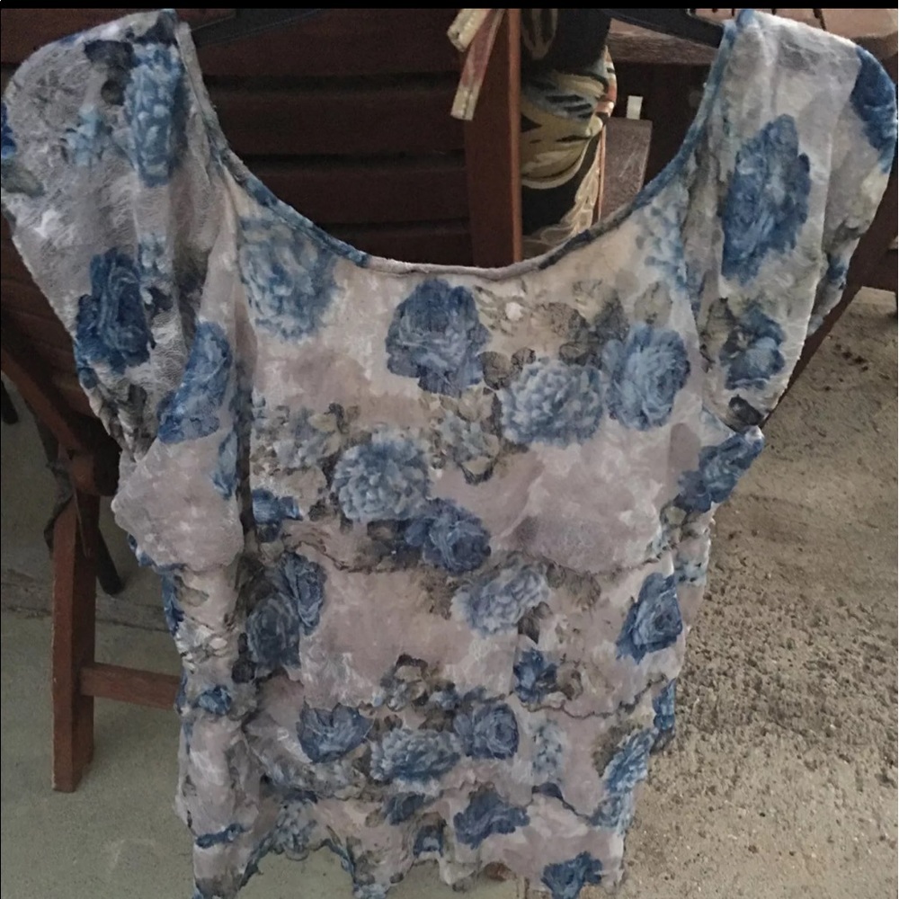 AB Studio floral Blouse XL - Picture 2 of 3